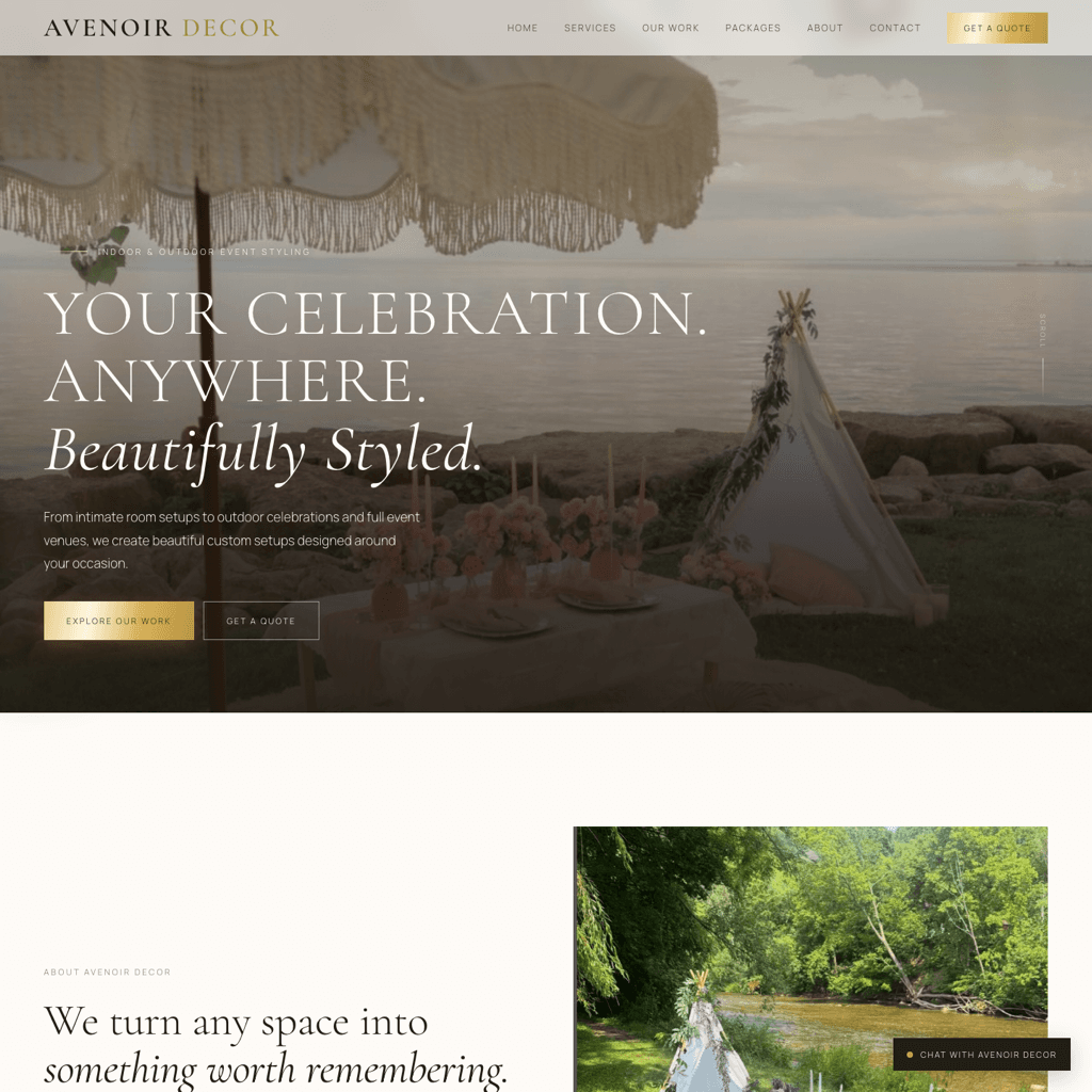 Avenoir Decor Event Styling homepage