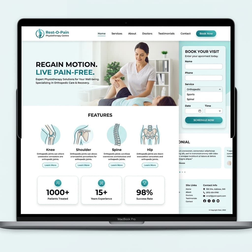 Rest-O-Pain Clinic Portal homepage